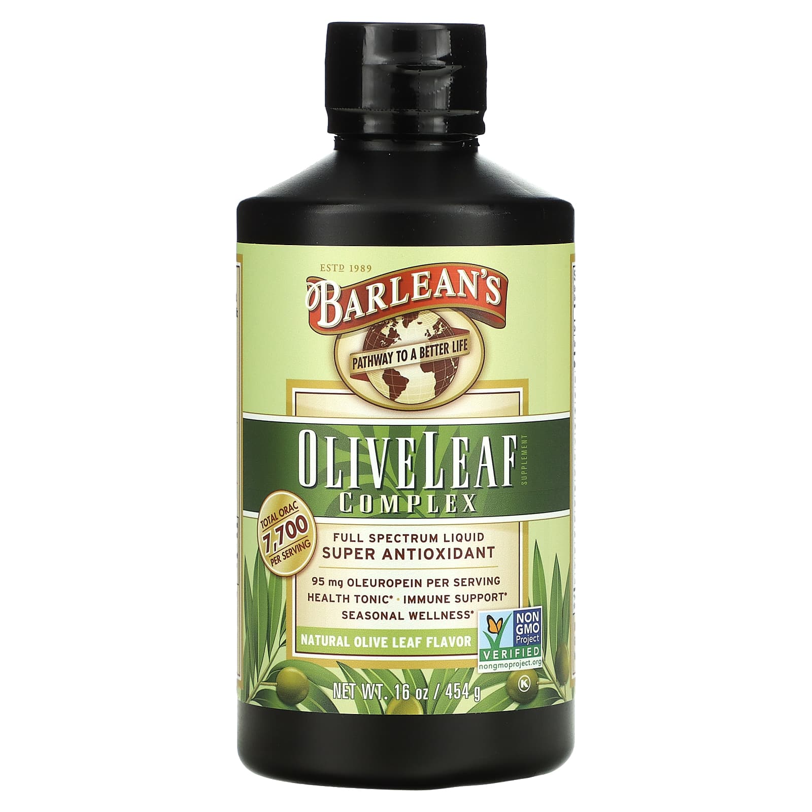 Barlean's, Olive Leaf Complex Natural, 16 Oz Liquid UPC 705875700047 | HiLife Vitamins